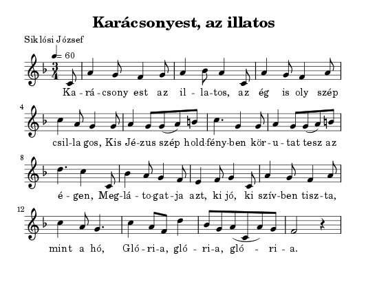 Karcsonyest, az illatos