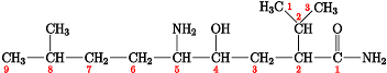 5-Amino-4-hidroxi-8-metil-2-(propán-2-il)nonánamid.svg