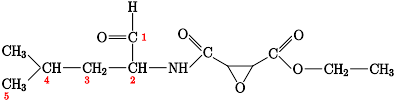 Etil-(3-((4-metil-1-oxopentán-2-il)karbamoil)oxirán-2-karboxilát).svg