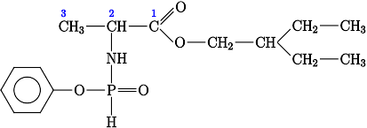 (2-Fenoxifoszforilaminopropionsav)-(2-etilbutil)-észter.svg