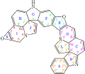 Indolo(2′′,3′′-7′,8′)pirrolo(1′′,2′′,3′′-1′,8′)kinolino(2′,3′-4,5)furo(2,3-b)oxireno(6,7)indolizino(1,8-fg)karbazol.png