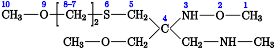 4-(metoxi-metil)-4-(metilamino)-metil-2,9-dioxa-6-tia-dekán.svg