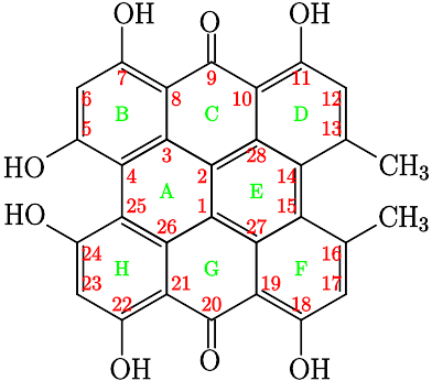 Hipericin Baeyer.svg