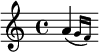 { \transposition c' \afterGrace a'( { g'16 f' )} }