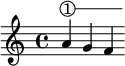 
{    \override TextSpanner.style = #'line
     \override TextSpanner.bound-details.left.text = \markup { \normal-text \circle "1" } 
     \override TextSpanner.bound-details.left.stencil-align-dir-y = #0
     \override TextSpanner.bound-details.right.padding = #-2
     \relative c' {
     a'\startTextSpan g f\stopTextSpan
     }
}
